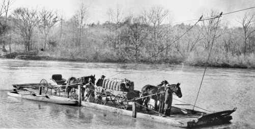 Hannah's Ferry on the Yadkin River between Davie and Rowan Counties, ca. 1900. Courtesy of North Carolina Office of Archives and History, N_62_8_53. Hannah's Ferry on the Yadkin River between Davie and Rowan Counties, ca. 1900. Courtesy of North Carolina Office of Archives and History, Raleigh.