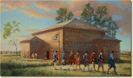 Illustration of Fort Dobbs during the French and Indian War. Image courtesy of Friends of Fort Dobbs. Illustration of Fort Dobbs during the French and Indian War. Image courtesy of Friends of Fort Dobbs