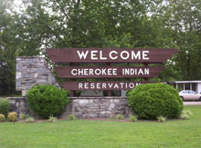 Welcome Cherokee Indian Reservation sign