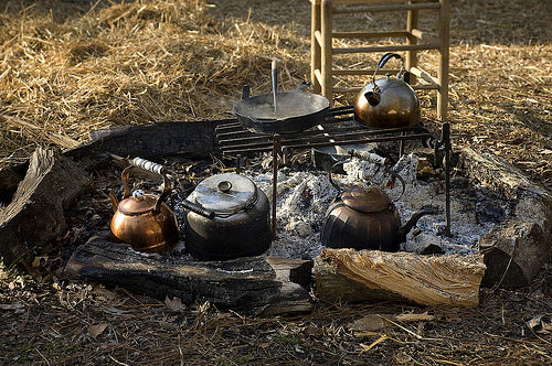 Photo of Civil War campfire reenactment.