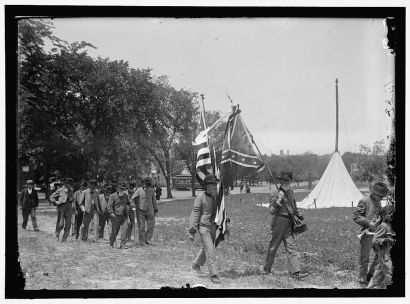 "Confederate Reunion. North Carolina Veterans with Flag." Created by Harris & Ewing, 1917. Courtesy of Library of Congress.