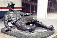 Enos "Country" Slaughter statue at Busch Stadium, St. Louis, Mo.