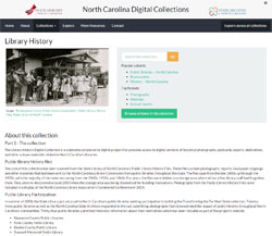 Click on this image to search for images and documents in the digital North Carolina Library History collections on North Carolina Digital Collections. 