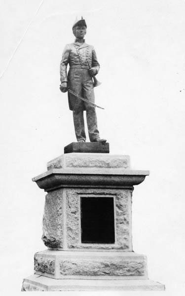Photograph of Statue of Otway Burns, Burnsville, North Carolina, circa 1900-1915.  Otway Burns was a naval hero in the War of 1812.  Item H.19XX.135.148, from the collections of the North Carolina Museum of History.  Used courtesy of the North Carolina Department of Cultural Resources. 