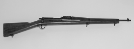 Victory training rifle, ca. 1942. Because of a weapons shortage in the early months after the United States entered World War II, this nonfiring rifle was made by the thousands of soldiers learning how to drill.