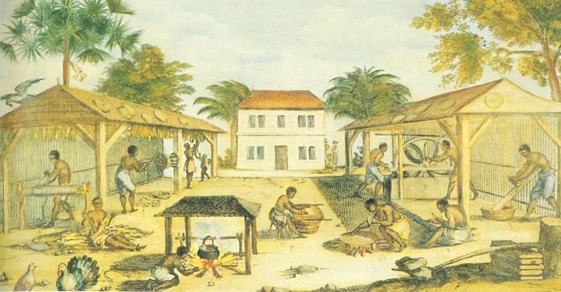 Slaves working in 17th-century Virginia