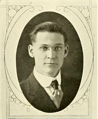 Senior portrait of H. Shelton Smith, from the Elon College yearbook the <i>Phi  Psi Cli</i>, 1917, p. 37, published by the Senior Class of Elon College, Elon, NC. Presented by DigitalNC. 