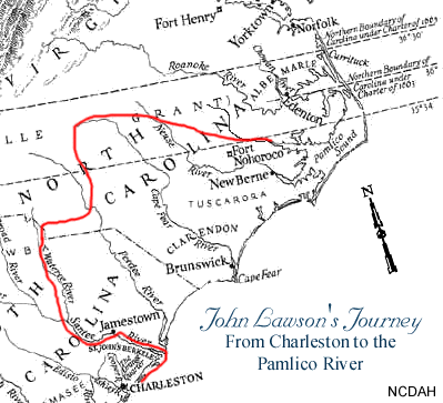 Lawson's journey route