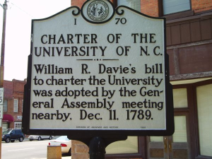 "Charter of the University of North Carolina" historical marker