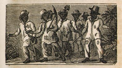 Illustration of slaves in chains