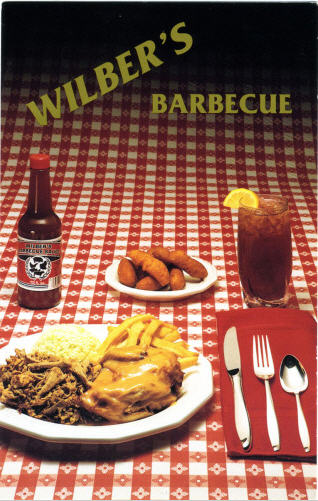 Wilber's Barbecue postcard