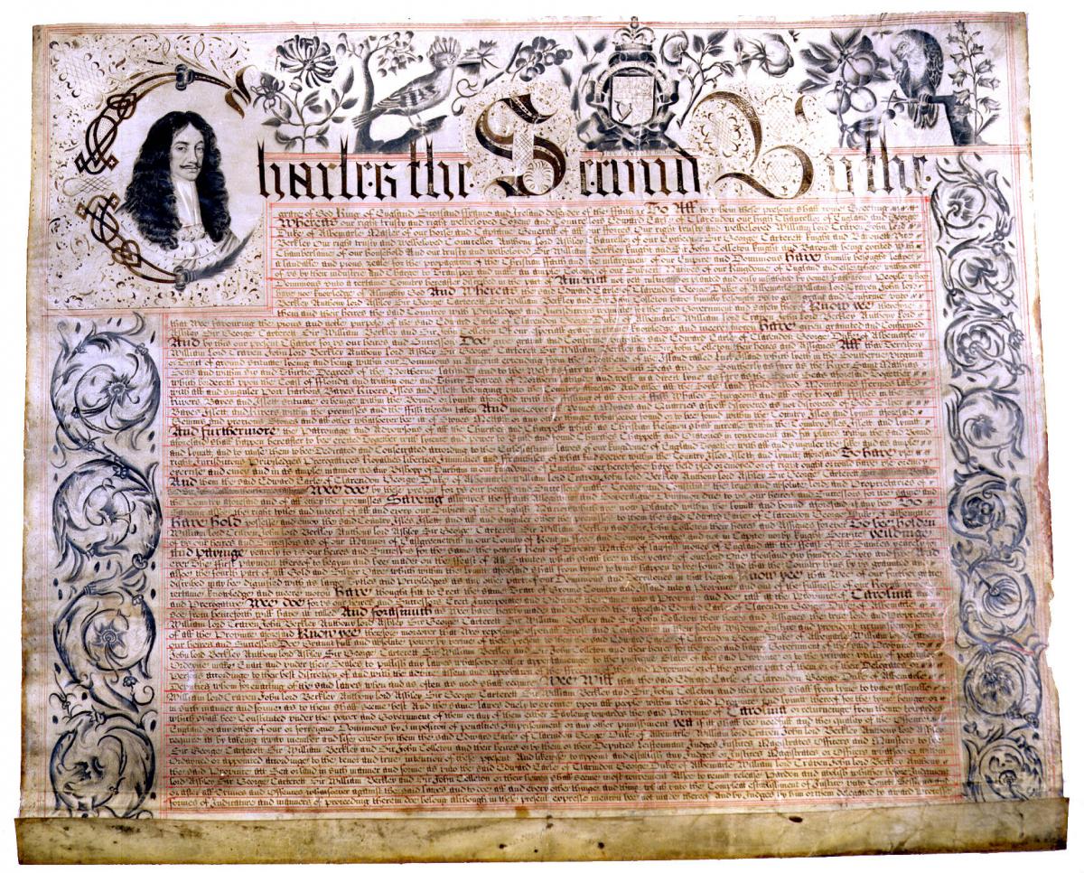 Scan of the Carolina Charter, 1633.