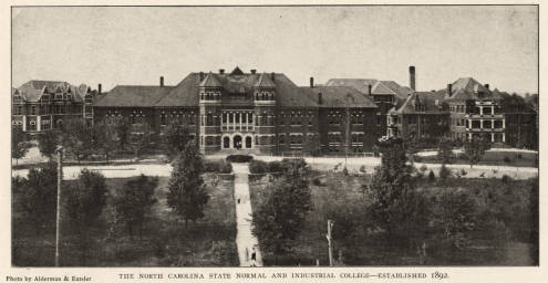Black and white photograph of the North Carolina State Normal and Industrial College