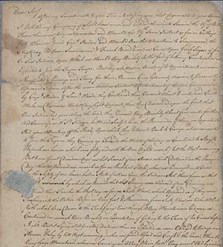 This is an image of the a portion of the handwritten original of Captain Moore's letter to General Rutherford. A scan of this original is available via UNC's Historical Southern Collection.