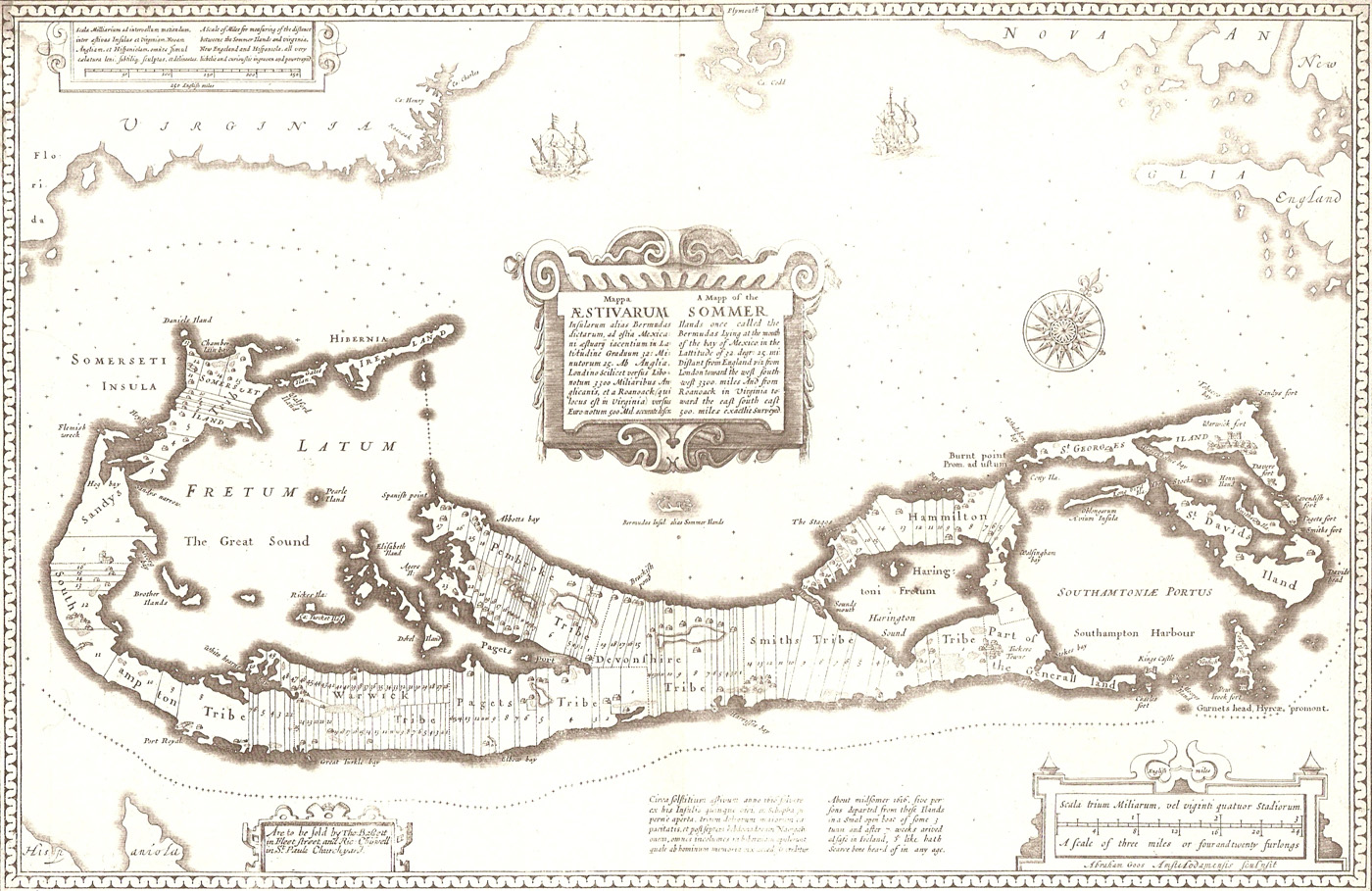 John Speed's 1676 map of Bermuda