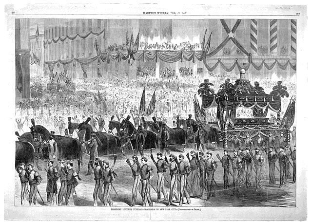 Illustration of President Lincoln's funeral procession. 