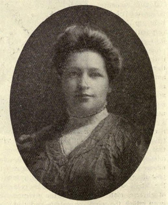 Photograph of Mrs. Hannibal Godwin, circa 1908.  In the <i>National Magazine Vol. XXIX,</i> 1909.  From Archive.org.