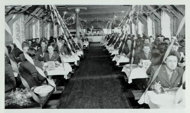 Photograph of a mess hall at Fort Oglethorpe in Macon, Georgia, in 1944. Gladys Pittman received her basic training at Fort Oglethorpe in 1943. Image from the publication &quot;The Women's Army Corps, 1945-1978&quot; by Bettie J. Morden, published by the Center of Military History, 1990.