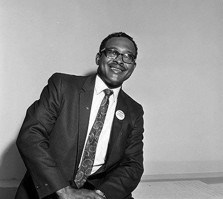 Reginald A. Hawkins, Democratic candidate for Governor, November, 1968. From the Edward J. McCauley Photographic Materials (P0082), North Carolina Collection Photographic Archives, The Wilson Library, University of North Carolina at Chapel Hill. Used with permission.