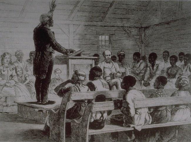 A slave preaching