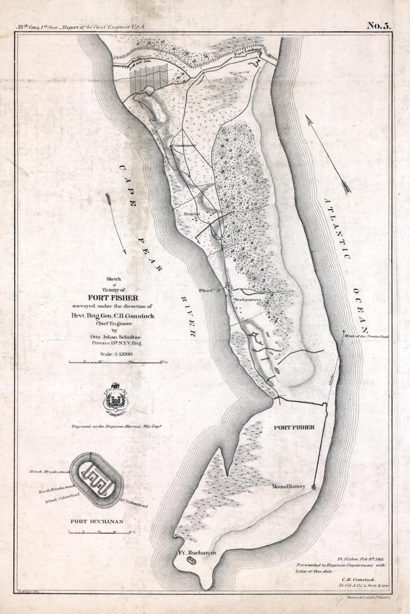 <img typeof="foaf:Image" src="http://statelibrarync.org/learnnc/sites/default/files/images/cw0315000.jpg" width="1606" height="2400" alt="Sketch of the vicinity of Fort Fisher" title="Sketch of the vicinity of Fort Fisher" />