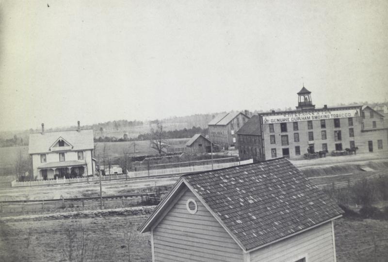 An image of the warehouses the Duke tobacco factory