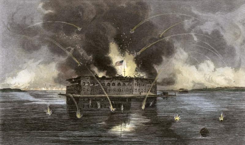 The bombardment of Fort Sumter
