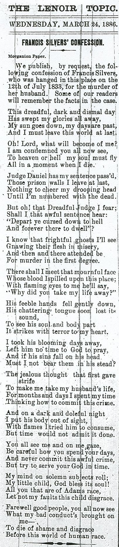 Francis Silver's confession Francis Silver's confession