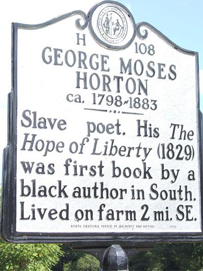 Historical marker for George Moses Horton.