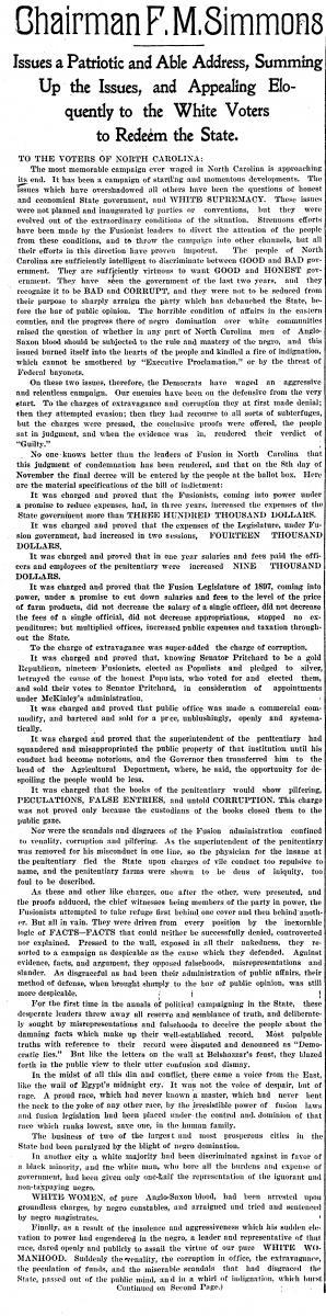 Chairman F.M. Simmons Appeal Chairman F.M. Simmons Appeal