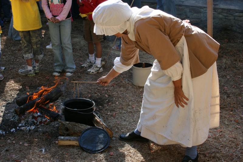 Colonial candle-making demonstration Colonial candle-making demonstration