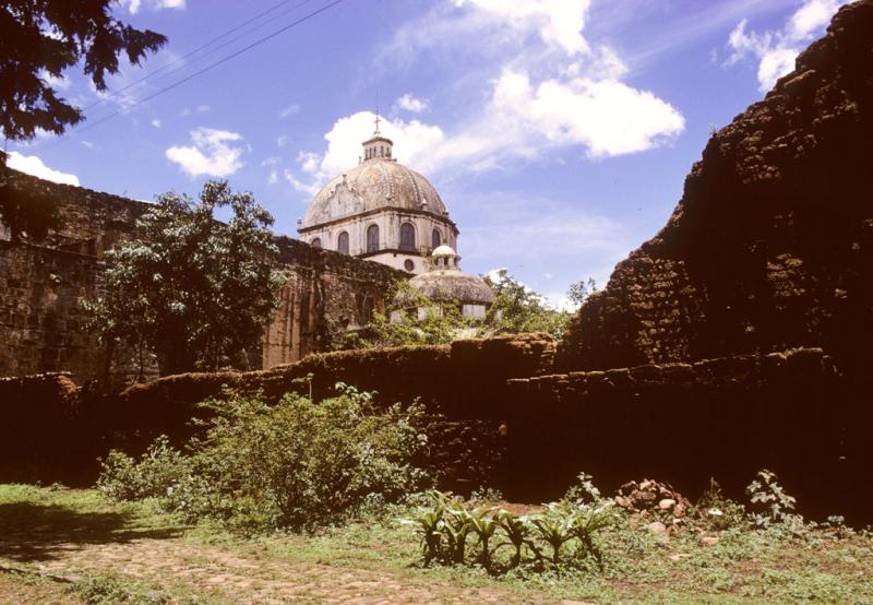Church dome in Tzintzuntzan, Mexico