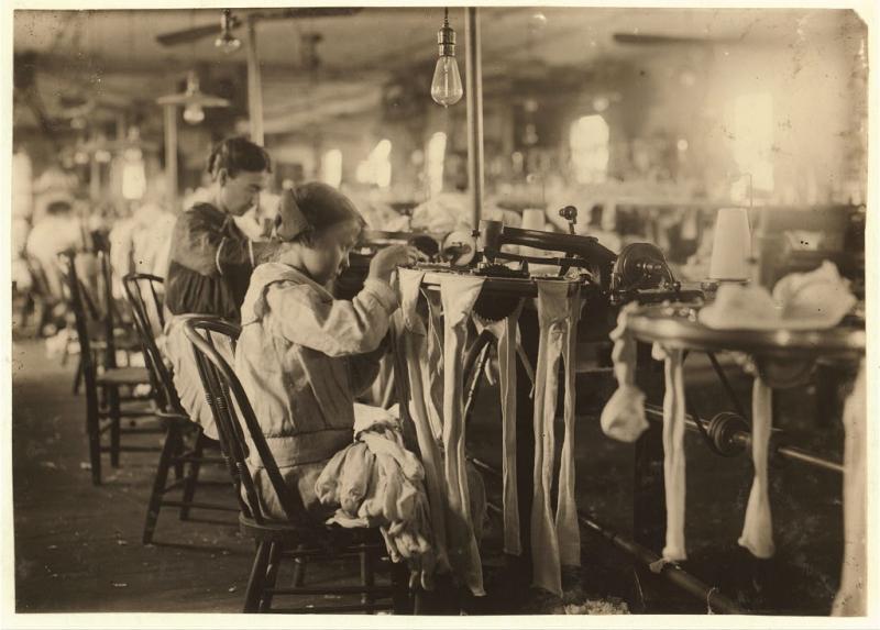Nannie Coleson, looper, at a textile mill Nannie Coleson, looper, at a textile mill