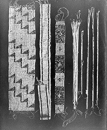 String and belt wampum, ca. 1890 String and belt wampum, ca. 1890. From the collection of the National Archives.