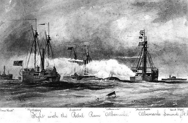 <img typeof="foaf:Image" src="http://statelibrarync.org/learnnc/sites/default/files/images/woodviron.jpg" width="736" height="482" alt="The C.S.S. Albemarle in action, May 5, 1864" title="v" /> <img typeof="foaf:Image" src="http://statelibrarync.org/learnnc/sites/default/files/images/woodviron.jpg" width="736" height="482" alt="The C.S.S. Albemarle in action, May 5, 1864" title="v" />