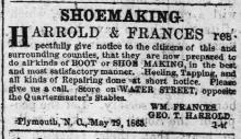 Shoemaking Advertisement from The Old Flag Newspaper