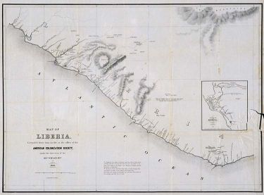 "Map of Liberia, 1845, published by the American Colonization Society (ACS). "
