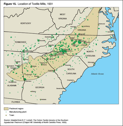 Location of Textile Mill, 1931