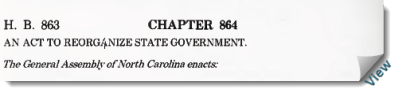 1971 Executive Organization Act- "An act to reorganize state government."