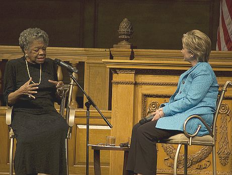 Maya Angelou in conversation with Hillary Clinton at Wake Forest University