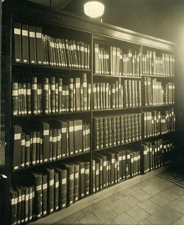 Archives collections room, circa 1914-1920. Image from the North Carolina Museum of History.