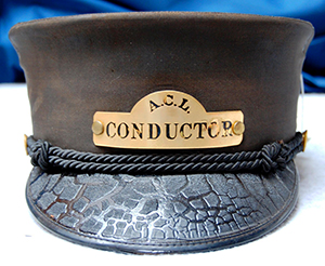  Atlantic Coast Line Railroad conductor's hat, circa 1950. Image from North Carolina Historic Sites.