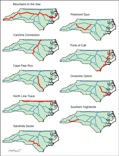 NC primary bicycle routes