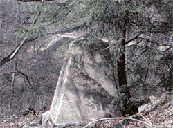 Concrete monument near Cathey's Fort, McDowell County. Image from the North Carolina Digital Collections.