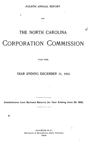 Annual report of the North Carolina Corporation Commission for the year 1902