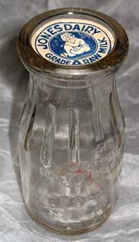Jones Dairy milk bottle, 1945. Image from the North Carolina Museum of History.