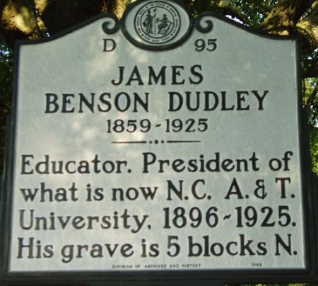 North Carolina Highway Historical Marker for James Dudley Benton 
