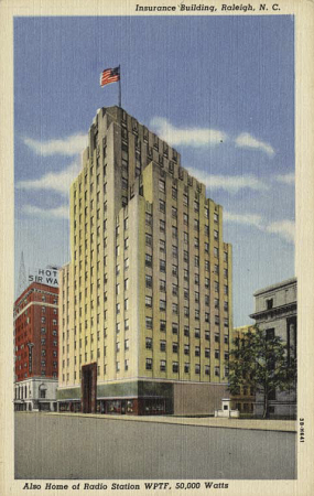 Postcard of the Durham Life Insurance Company in Raleigh, N.C. from the North Carolina Collection, University of North Carolina at Chapel Hill.