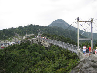 Mile High Swinging Bridge at Grandfather Mountain. Image courtesy of Flickr user Greg Walters. 