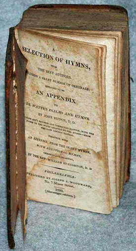 An 1831 hymnal. Image from the North Carolina Historic Sites.